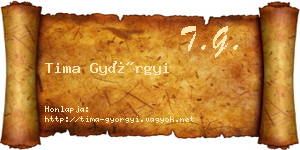Tima Györgyi névjegykártya